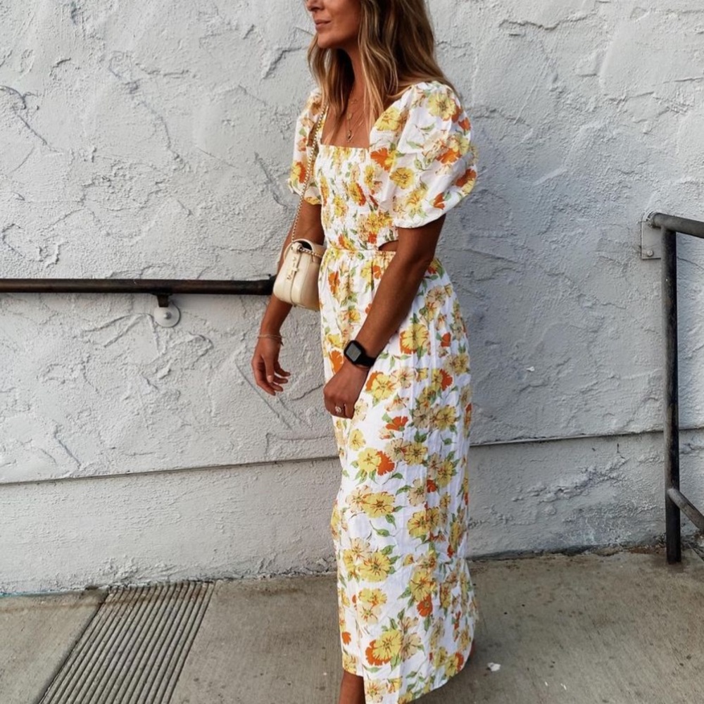 Faithfull the brand cut out floral dress